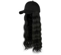 Wig Cap Wig Hat Fashionable Natural Peaked Hat Women's Water Wave Long Curly Wig Hat Adjustable Wig Cap Wig Hat(A)