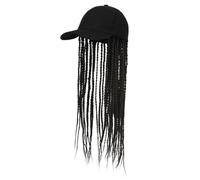 Wig Cap Wig Hat Women Long Straight Hair Peaked Hat Fashion Natural Realistic Wig Hat for Black White Women Synthetic Braids Hat Wig Wig Hat(A)