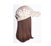 Wig Cap Women's Hat Wig, Fashionable Baseball Cap, Brown And Black Wig Hat, Suitable For Daily Theme Parties And Outdoor Leisure Wig Hat(02)