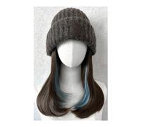 Wig Cap Women's Hat Wig, Plush Knitted Hat, Long Hair Wig Hat, Natural And Realistic Wig Hat, Suitable For Daily Wear Wig Hat(02)