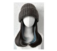 Wig Cap Women's Hat Wig, Plush Knitted Hat, Long Hair Wig Hat, Natural And Realistic Wig Hat, Suitable For Daily Wear Wig Hat(01)