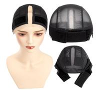 Wig Caps with Grip Band for Keeping Wigs in Place T-shape Wig Caps for Women Adjustable Wig Grip Cap Band Black Stocking Wig Caps Wide HD Transparent Lace for Front Wigs with Making Tools