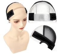 Wig Caps with Grip Band for Keeping Wigs in Place Wig Caps for Women Adjustable Wig Grip Cap Band Black Stocking Wig Caps 13x4 HD Transparent Lace for Front Wigs with Makeup Tools