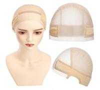 Wig Caps with Grip Band for Keeping Wigs in Place Wig Caps for Women Adjustable Wig Grip Cap Band Blonde Stocking Wig Caps 13x4 HD Transparent Lace for Front Wigs with Makeup Tools