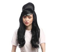 Wig Carnival Black Long Straight Beehive Updo Carmen Spain 60s