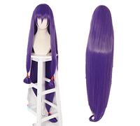 Wig Cosplay FGO Fate Grand Order Rambut Sintetis Ungu Lurus Panjang Nitocris Kastor Pelayan untuk Dewasa + Topi Wig