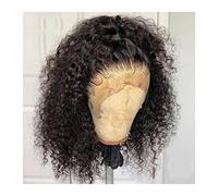 Wig Curly Lace Human Hair Wigs 13X4 Frontal Wigs Brazilian Deep Wave Short Bob Lace Wig 180 Density Wigs Black Lace Closed Wig Hair Replacement Wigs,20inches,4x4 Lace Closure Wig