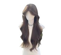 Wig daily lace woman brown center parted big waves natural head set