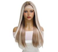 Wig Daily Platinum Gradient Color Combined With Long Straight Hair Wig Girl Role-Playing Party Wig Wigs