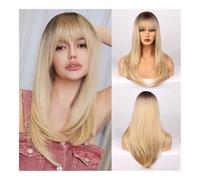 Wig, Elegant Strands: The Ultimate Long Straight Hair & Neat Bangs Fashion Wig - Unleashing Your Urban Chic Persona,Human hair wig