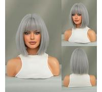 Wig European And American Ladies With Short Hair, Highlighted Bob, Short Straight Hair