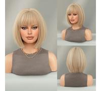 Wig European And American Ladies With Short Hair, Highlighted Bob, Short Straight Hair