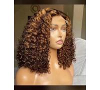 Wig European And American Women'S Fashionable Chemical Fiber Wig Brown Partial Short Curly Hair Small Curly Hair