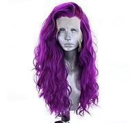 Wig Fashion Long Curly Hair Wigs Synthetic Lace Front Wig Purple Hair High Temperature Hair Wavy Wigs For Women Cosplay Wig Grey Wigs For Women (Onecolor 20 Inch)