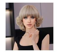 Wig Fashion Short Straight Silvery - Blonde Wig with Bangs for Women's Parties & Daily Wear