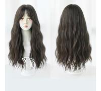 Wig Female Brown 63Cm Long Hair Water Ripple Full Head Cover Big Wave Full Head Cover Style Wig