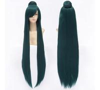 Wig for 100cm /1M Long Straight Anime Sailor Moon Sailor Pluto Meiou Setsuna Wigs Cosplay Costume Wig With A bun + Wig Cap as the picture
