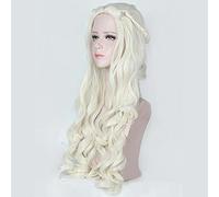 Wig for 2019 Halloween party cosplay Costume wigs Daenerys Targaryen Dragon Princess Cosplay grey Wig + Wig Cap One Size beige Wig-765-1