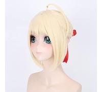 Wig for 3 Colors Fate/Stay Night Fate Grand Order Saber Short Wig Cosplay Costumes Synthetic Hair Halloween Party +Free Wig Cap 02