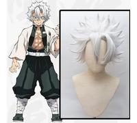 Wig for Anime Cosplay Wigs Shinazugawa Sanemi Cosplay Wig Synthetic Wig Hair Halloween Hair + Wig Cap CHINA as the picture