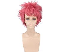 Wig for Anime Fairy Tail Etherious Natsu Dragneel Pink Short Wig Cosplay Costume Heat Resistant Synthetic Hair Men Women Cosplay Wigs