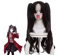 Wig for Anime Fate Stay Night Cosplay Wig Tohsaka Rin Cosplay Wig Dual Horsetail Heat Resistant Synthetic Wig Halloween Carnival Party