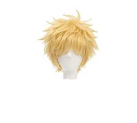 Wig For Anime Haikyuu!! Kei Tsukishima Cosplay Wigs Short Light Blonde Wig Haikyu Heat-resistant Fiber Hair + Wig Cap+Glasses OneSize onlywig