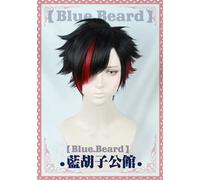 Wig for Anime Nagumo Tetora Cosplay Wigs Short Black Mixed Red Synthetic Halloween Party Costume Wigs + Wig Cap as the picture