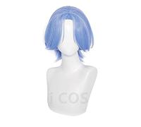 Wig For Anime SK∞ Langa Cosplay Wig Gradient Blue Short Straight Middle Part Mullet Hair Heat Resistant SK8 the Infinity SK Eight GradientBlue
