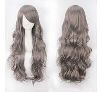 Wig for Anime Wigs Cosplay Christmas Cos Wig Color Anime Wig Button Net High Temperature Wire Universal 80Cm Long Curly Hair Color:K027-6 (80Cm Silver Gray)