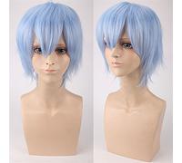Wig for Anime Wigs Cosplay Christmas Cos Wig Juvenile Reverse Warped Short Hair Color Universal Men'S Wig Cosplay Anime Wig Color:Pl-002-23# Water Blue