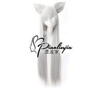 Wig for Anime Wigs Cosplay Christmas Cos Wig Silver Fairy Fox Fairy Wife Buckle Curisan Silver Anime Wig 173
