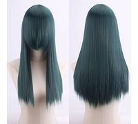 Wig for Anime Wigs Cosplay Christmas Cosplay Anime Wig High Temperature Silk Rose Net Colorful 60Cm Thickening Long Straight Hair Color:Zf60-21 Thickening