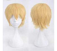 Wig for Anime Wigs Cosplay Christmas Cosplay Anime Wig Universal Color Harajuku Anti-Curled Men'S Short Hair Anti-Curled Style Color: K049-12 No. Prince Gold