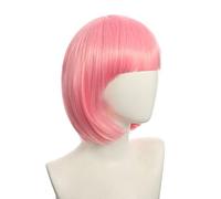 Wig for Anime Wigs Cosplay Christmas Cosplay Nightclub Show Bar Oblique Bangs Female Short Hair Pink Beige Blue Bobo Bobo Wig Color:K051-6