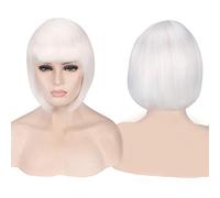 Wig for Anime Wigs Cosplay Christmas Cosplay Wig Nightclub Girl Female Short Hair Bob Head Color Bobo Headgear Color:713-1 (White)