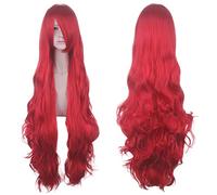 Wig for Carnival Nightlife CluI Party Dress Up Wig 1 Meter Universal Long Curly Hair 100Cm Long Curly Hair Everyday Harajuku Cute Girl 14 Colors Cos Wig Big Wave Curly Hair Color: Jf005-1 (Big Red)