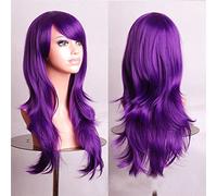 Wig for Carnival Nightlife CluI Party Dress Up Wig Cos Anime Wig 70Cm Long Curly Hair Cosplay Color Stage Headgear Color: Purple K048-6