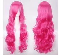 Wig for Carnival Nightlife CluI Party Dress Up Wig Cos Wig Color Anime Wig Button Net High Temperature Wire Universal 80Cm Long Curly Hair Color:K027-22 (Rose Red)