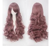 Wig for Carnival Nightlife CluI Party Dress Up Wig Cos Wig Color Anime Wig Button Net High Temperature Wire Universal 80Cm Long Curly Hair Color:K027-20 (80Cm Fragrant Taro Color)