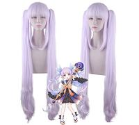Wig for Carnival Nightlife CluI Party Dress Up Wig Cos Wig Princess Link Re:Dive Glacier Mirror Hua Mixed Color Gradient Double Ponytail Roman Roll