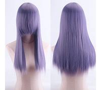 Wig for Carnival Nightlife CluI Party Dress Up Wig Cosplay Anime Wig High Temperature Silk Rose Net Colorful 60Cm Thickening Long Straight Hair Color:Zf60-3 Thickening