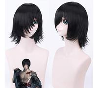 Wig for Carnival Nightlife CluI Party Dress Up Wig Cosplay Male Natural Black Juvenile Short Wig Black Blind Tomb Notes Zhang Qiling Brother