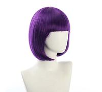 Wig for Carnival Nightlife CluI Party Dress Up Wig Cosplay Nightclub Show Bar Oblique Bangs Female Short Hair Pink Beige Blue Bobo Bobo Wig Color:K051-2