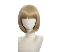 Wig for Carnival Nightlife CluI Party Dress Up Wig Cosplay Nightclub Show Bar Oblique Bangs Female Short Hair Pink Beige Blue Bobo Bobo Wig Color:K051-5