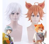 Wig for Carnival Nightlife CluI Party Dress Up Wig Cosplay Wig King Cos Zhang Liang Colorful Painted Scroll Baili Xuance Thermal Convolution With Ears Color: Pl-851 (Zhang Liang)