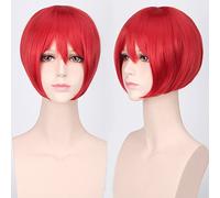 Wig for Carnival Nightlife CluI Party Dress Up Wig Cosplay Wig Multicolor Universal Face Short Hair Msn Black And White Short Hair Bobo Headgear Wig Color:K047-7 Big Red