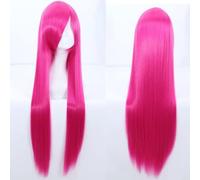 Wig for Carnival Nightlife CluI Party Dress Up Wig Cosplay Wig Universal 100Cm Color Long Straight Hair Cos Anime High Temperature Wire 099 Color:Rose Net 003 [1 Meter]
