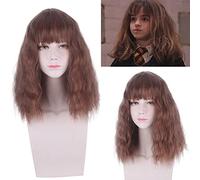 Wig for Carnival Nightlife CluI Party Dress Up Wig Hermione Brown Corn Hot Big Scalp Air Bangs Movie Wig