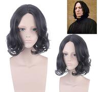 Wig for Carnival Nightlife CluI Party Dress Up Wig Professor Black Midpoint Short Curly Hair Cos Wig